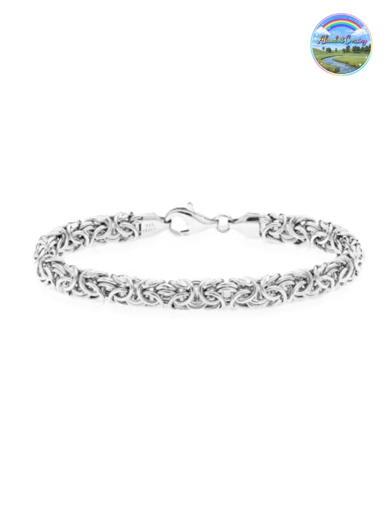 Italian 925 Sterling Silver Byzantine Link Bracelet Handmade Women